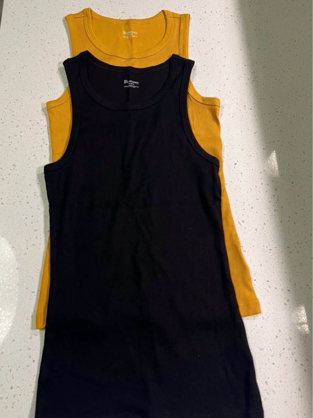 Ribbed Tank Top Duo — Sunflower Yellow & Black